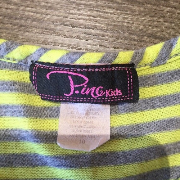 Pinc Kids Short Sleeve Dress Yellow And Grey - Picture 2 of 5